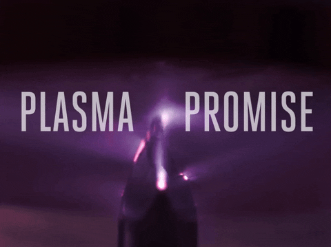 Plasma Promise with cold plasma flame moving in background 