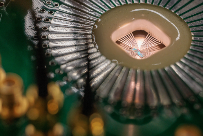 close up of microchip