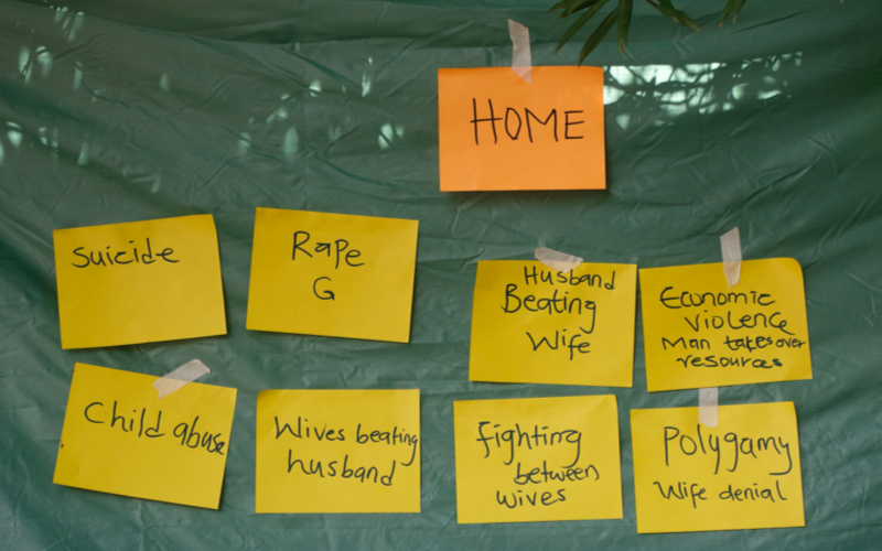 close up of post its